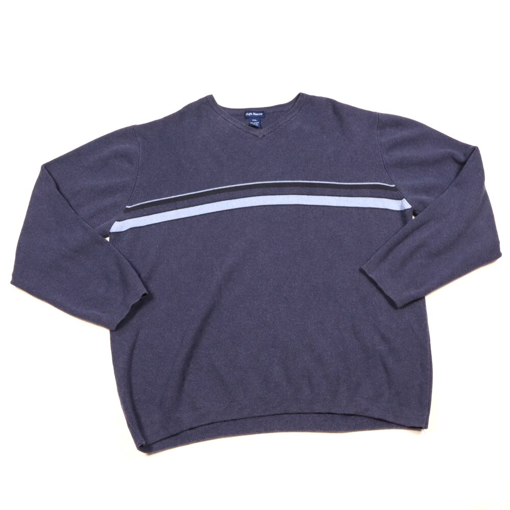 Vintage High Sierra Sweater Mens XXL V Neck Striped 90s Knit Made In Australia